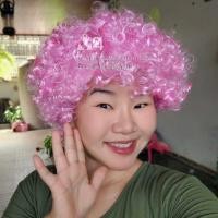 ราคา (สีชมพูอ่อน 1 อัน) วิกแอฟโฟร่ วิกผม ผมปลอม แอฟโฟร่ afro fancy afro wig m24 (25918625372)