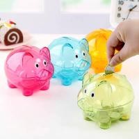 ราคา ออมสิน ออมสินเล็ก กระปุกออมสินน้องหมูตัวใส ออมสินใส กระปุกใส่เหรียญ ออมเงิน คละสี (12298518864)