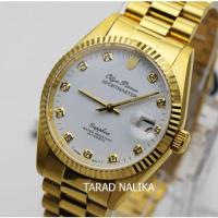 ราคา นาฬิกา Olym pianus sportmaster Automatic sapphire 89322AG-423 เรือนทองขอบหยัก หน้าขาว Kingsize (25492986318)