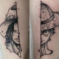 ราคา 【MEET Magic Tattoo】สติกเกอร์รอยสักชั่วคราว ลายลูฟี่วันพีช กันน้ํา 15 วัน (12596394606)
