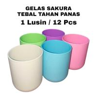 ราคา 1โหล12ชิ้นหนาซากุระแว่นตากันแตกสีพาสเทลพลาสติกสีดื่มแว่นตา (49714952611)