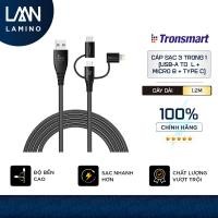 ราคา TRONSMART TRANSMART LAC10 สายมัลติฟังก์ชั่น 3-in-1 (พอร์ต USB-A to L + Micro B + Type C) ยาว 1.2 ม. (55717277509)