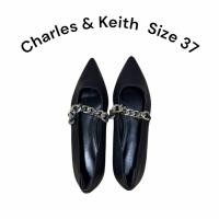 ราคา ส่งต่อ รองเท้า flat Charles & Keith แบรนด์เนมของแท้จากช้อปในห้าง สีดำ ใส่ออกงานเลี้ยง รองเท้าทำงาน งานแต่ง (6217214503)