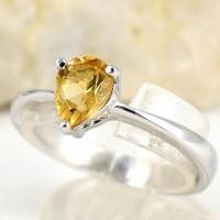 ราคา SKJewelryFactory แหวนซิทรินแท้ พลอยทรงหยดน้ำ สไตล์แหวนพลอยเม็ดเดี่ยว ER02440-CIT (5273162008)