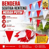 ราคา MERAH RED AND WHITE RENTENG FLAG, COLORFUL DECORTATION/OUTDOUR/INDOOR 4 MTR LENGTH (54665378643)