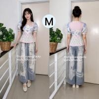 ราคา เสื้อลายสีฟ้าชมพู+เกงยีนส์ขายาว ชุดงานป้ายCLT (มือ1ทุกแบบ) ชุดเข้าเซท ชุดทำงาน เสื้อผ้างานป้ายราคาส่ง (11131938991)
