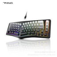 ราคา Mechanical Feel Split Keyboard Ergonomic Wired RGB Luminous Mute Gaming Keyboard คีย์บอร์ด USB แยก y (46516863409)