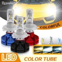 ราคา X3 2PCS 120W 16000LM Tri-สี H4 LED ไฟหน้า 9003 9005 9006 H8 H11 LED ไฟหน้าสําหรับรถยนต์ Canbus Auto ไฟหน้ารถหลอดไฟ 6000K + 3000K + 8000K (49765439925)