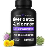 ราคา NutraChamps สูตรตับ Cleanse Detox & Repair, 20+ สมุนไพร: Milk Thistle Extract with Silymarin, Artichoke, Dandelion, ผงราก Chicory, อาหารเสริมเม็ดพยุงตับ, 60 แคป (51163974785)