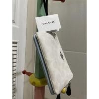 ราคา coach แท้ กระเป๋าคล้องมือ2ซิป สีขาว/ฟ้าพาสเทล มือสองสภาพใหม่ (13956257620)