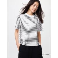 ราคา UNIQLO เสื้อยืด AIRism ผ้าคอตตอน | ลายทาง ผู้หญิง (E480054-000)