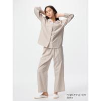 ราคา UNIQLO ชุดนอน ผ้าคอตตอน | แขนยาว, ลายทาง ผู้หญิง (E481045-000)
