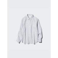 ราคา UNIQLO เสื้อเชิ้ต ผ้าพรีเมียมลินิน | แขนยาว, ลายทาง ผู้หญิง (E475648-000)