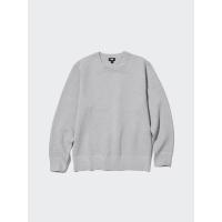 ราคา UNIQLO เสื้อสเวตเตอร์ Milano ผ้าลายนูน (Ribbed) คอกลม แบบซักได้ ผู้ชาย (E453754-000)