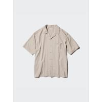 ราคา UNIQLO เสื้อเชิ้ต ผ้าคอตตอน Modal คอเปิด | แขนสั้น ผู้ชาย (E464938-000)