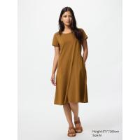 ราคา UNIQLO ชุดกระโปรง AIRism คอตตอน ทรงบาน | แขนสั้น ผู้หญิง (E481011-000)