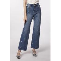 ราคา กางเกงทรงแฟลร์ปักลาย | Petite Floral Embroidered Flare Leg Jeans | 04880