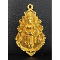 ราคา เหรียญหล่อหลวงพ่อบ้านแหลม ใบสาเก เนื้อทองคำ หนัก 22 กรัม รุ่นย้อนยุค 2460 พิมพ์ใหญ่ ปี2539 สภาพสวย (001111)